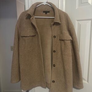 Banana Republic Tan Wool Blend Oversized Shirt Jacket
